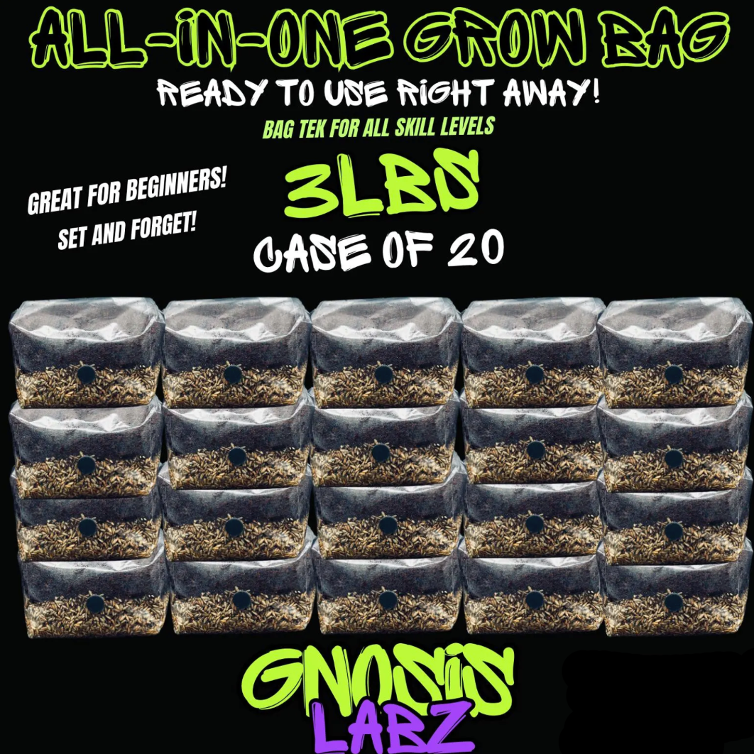 20 Pack of All in One Mushroom Grow Kit Bags (3lbs) with Injection Port and Filter Patch!