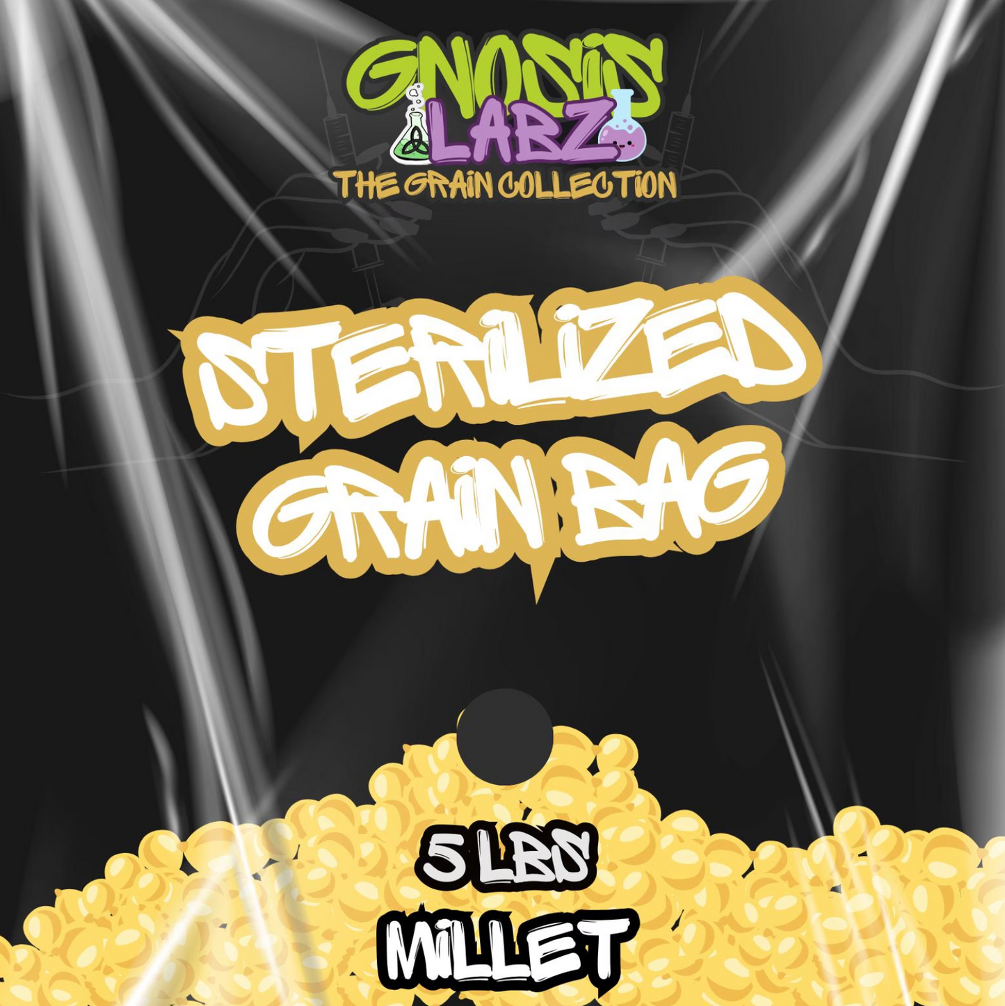 Sterilized Grain Bag 5lb (Millet) - with Injection Port and Filter Patch!