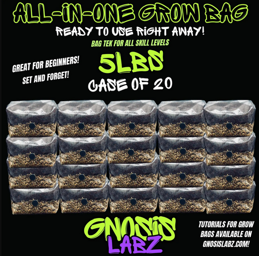 20 Pack of All in One Mushroom Grow Kit Bags (5lbs) with Injection Port and Filter Patch!