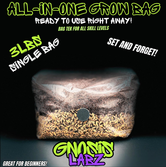 All in One Mushroom Grow Kit Bag 3lbs with Injection Port and Filter Patch! (Single Bag)