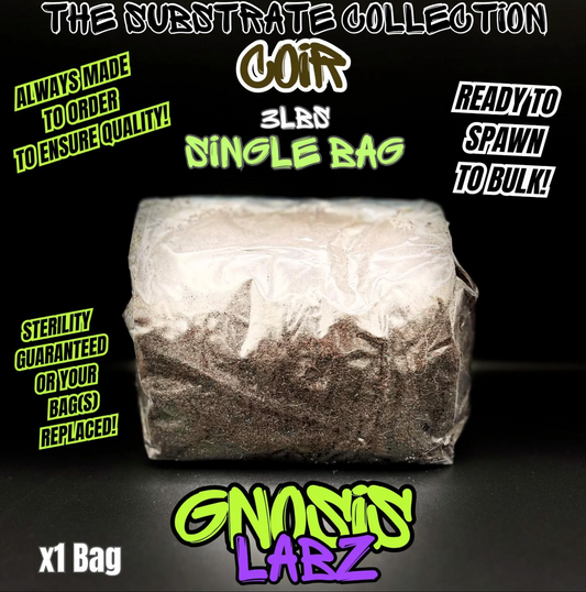 3lb Bag of Organic Coco Coir Substrate - Sterilized and Never Pasteurized for Best Quality! Ready to Spawn to Bulk!