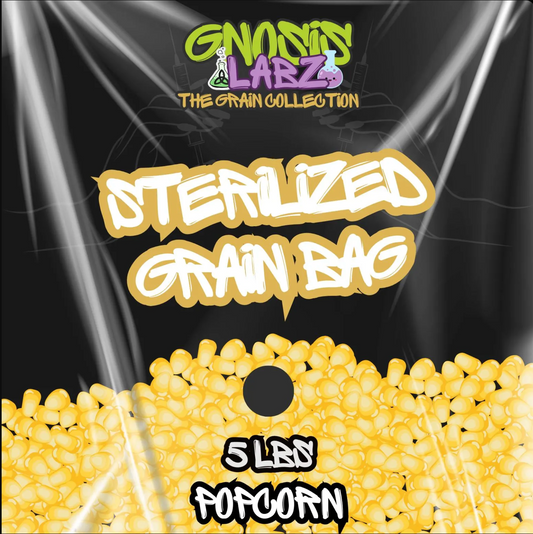 Sterilized Grain Bag 5lb  (Popcorn) - with Injection Port and Filter Patch!