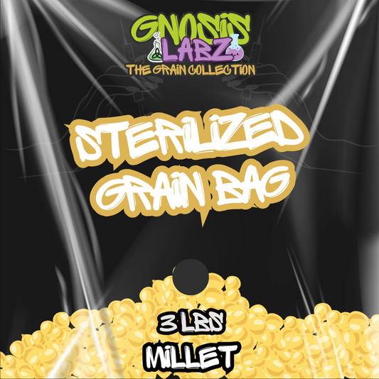 Sterilized Grain Bag 3lb  (Millet) - with Injection Port and Filter Patch!