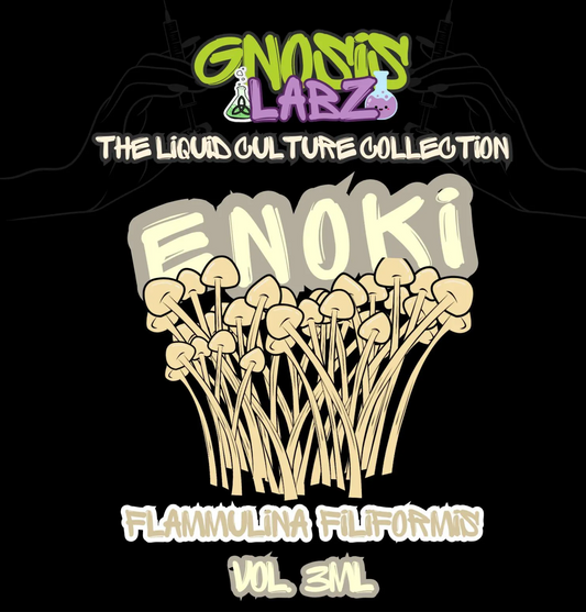 Enoki (Flammulina Filiformis) Liquid Culture Syringe (3ml/10ml) Includes 18g Sterile Needle